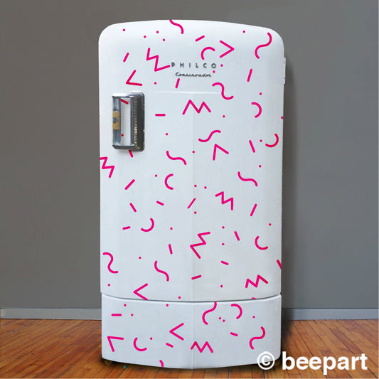 Memphis Group Fridge Stickers – Retro 80s Vinyl Decal Set for Fridge & Home