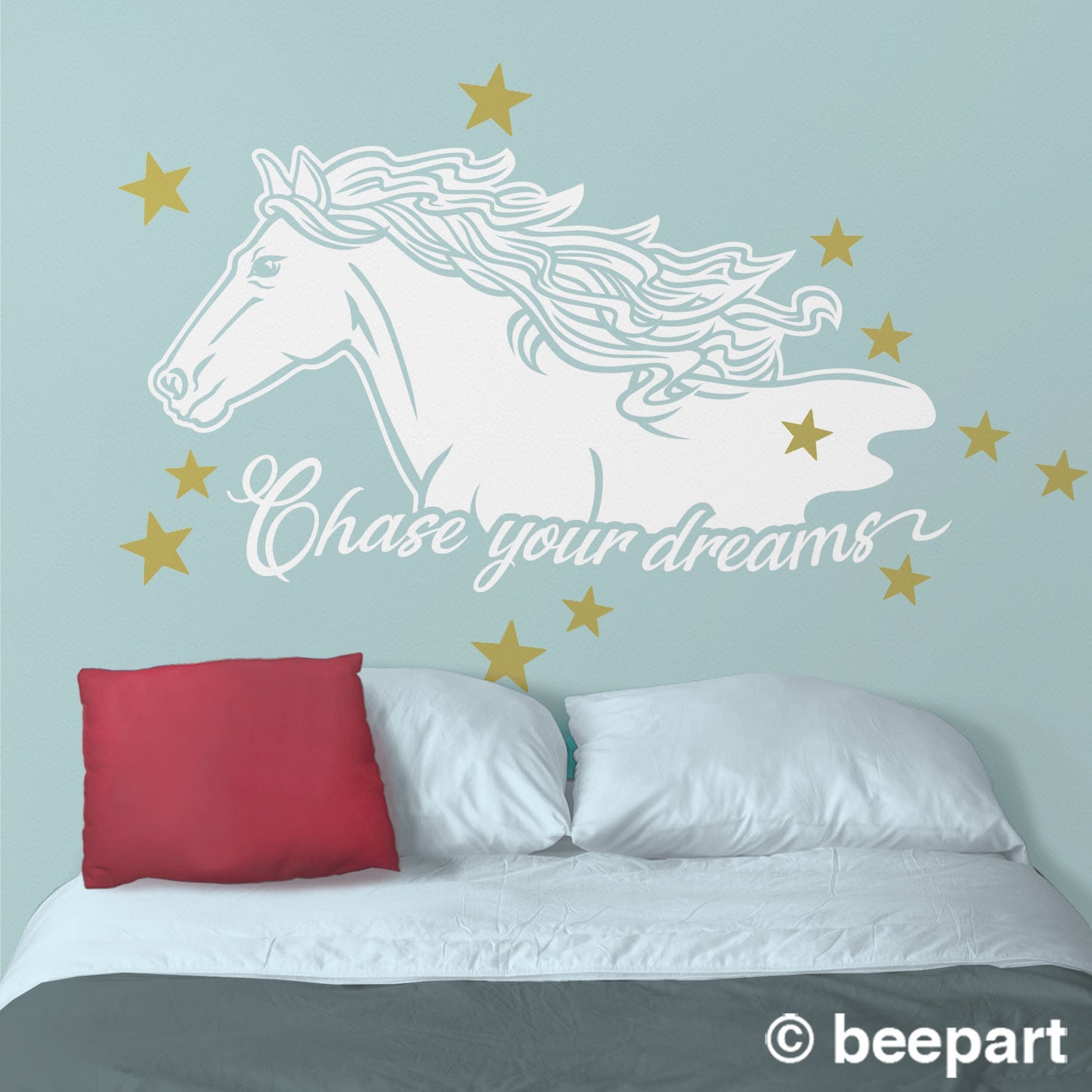 Horse wall decal- Chase your dreams quote, motivational quote, horse lovers, whimsical, children's room, nursery, equine, uplifting