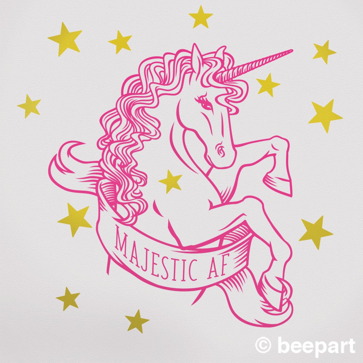 Pink unicorn wall decal- personalized unicorn, fantasy art, whimsical art, custom name, name decal, legendary creature