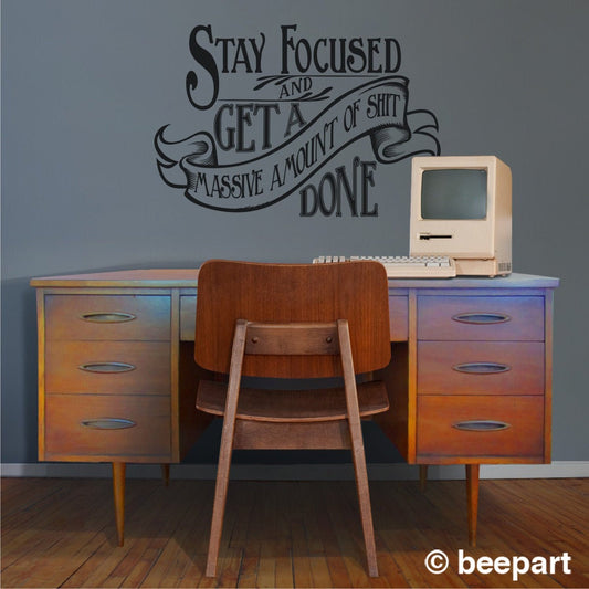 Motivational quote wall decal for office art positive affirmations wall decal for home office wall decor cheeky wall art fun quote sticker