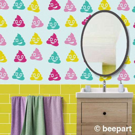 Unicorn Poop Emoji Wall Decal Set