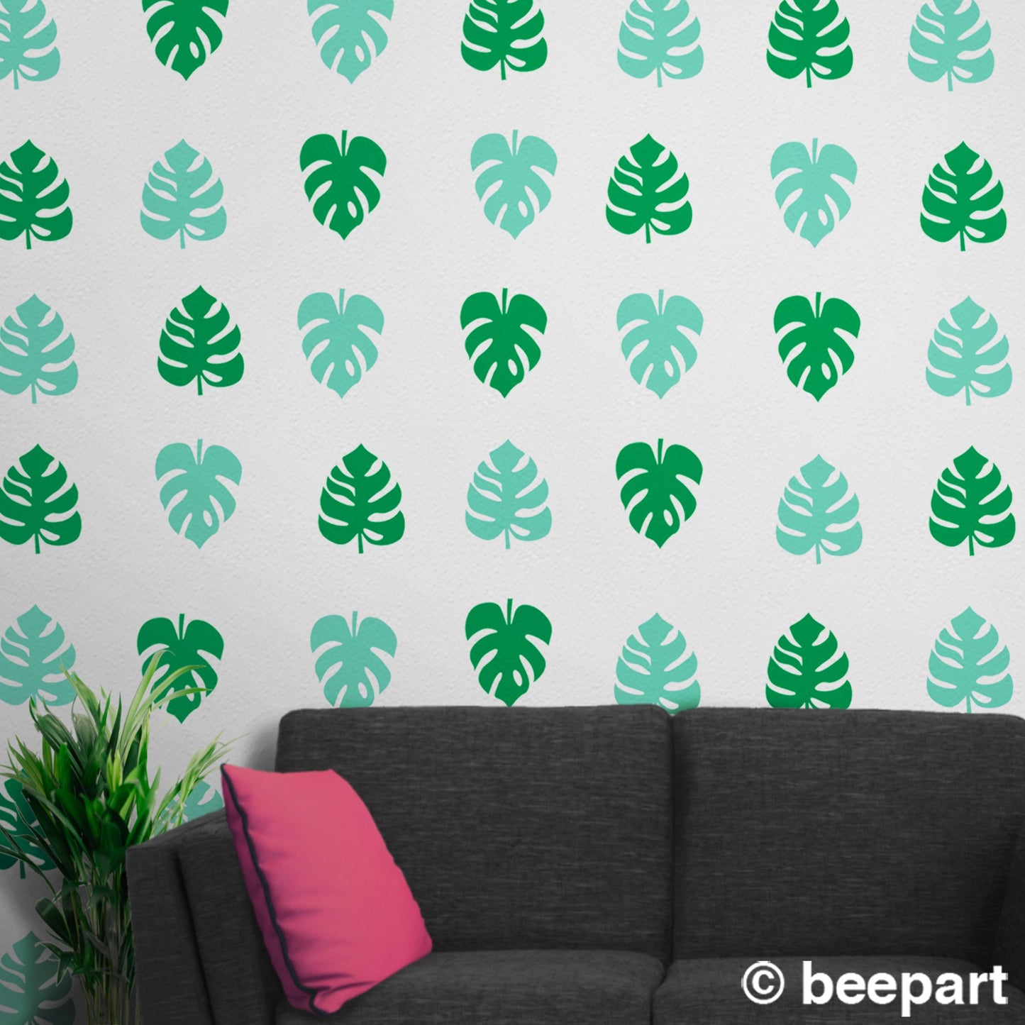 Monstera Leaf Wall Decal Set