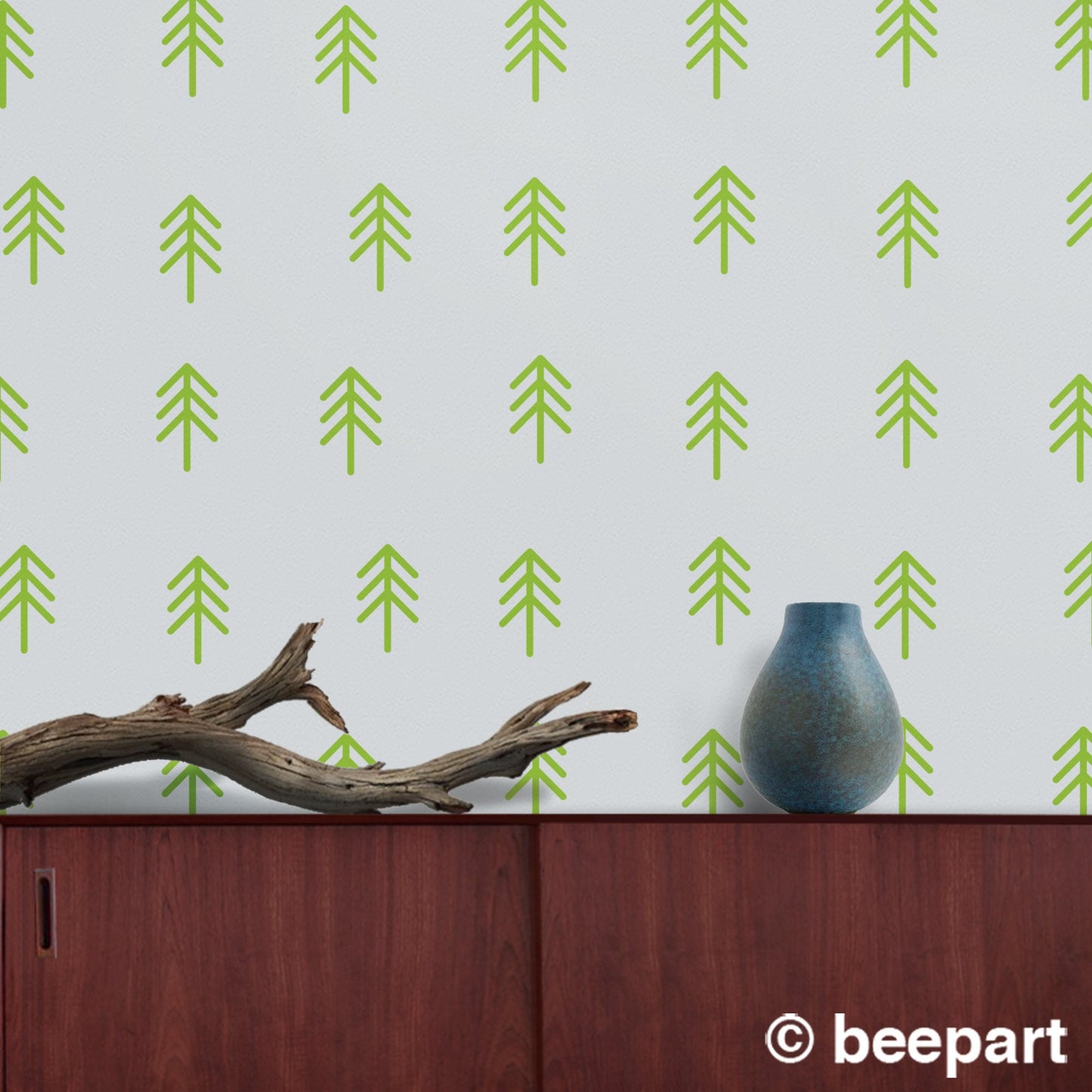 Tree Pattern Wall Decals – Modern Forest Decal Set for Home, Office & Nursery