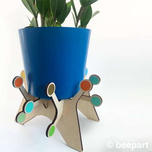 KOSMOS starburst plant stand, house plant holder, for 5" pot, atomic starburst, mid century modern, indoor plant stand, plant riser, retro