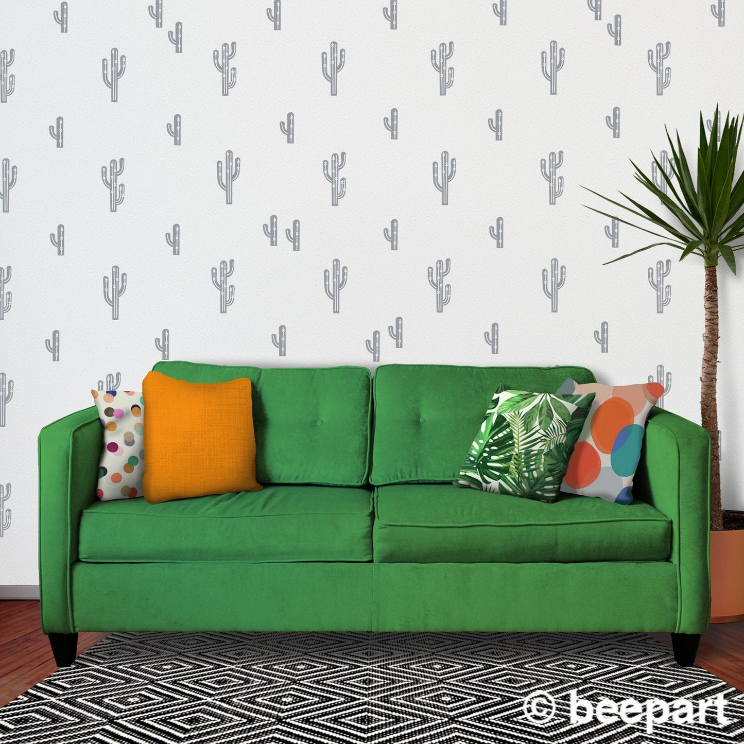 Cactus Wall Decal Set | Southwestern Desert Art for Living Room & Home