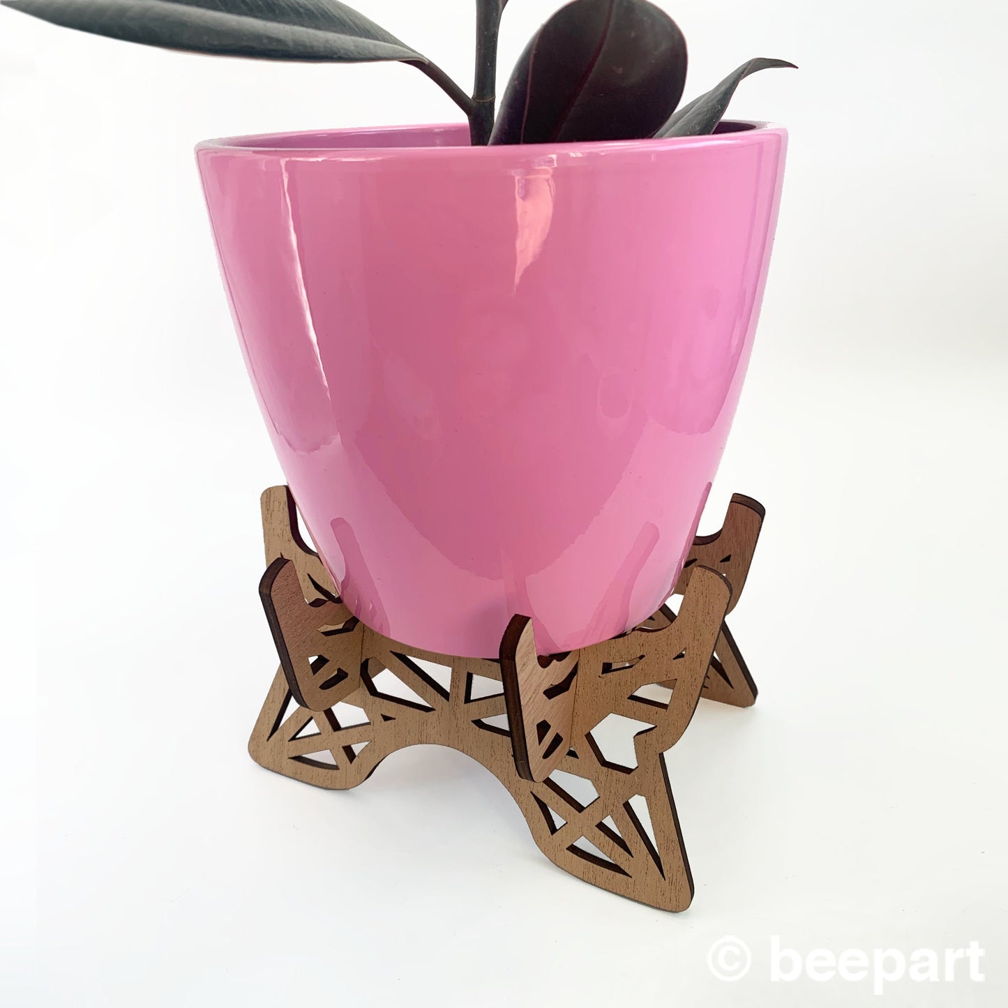 Eiffel Wood Plant Stand – Ornate Indoor Plant Holder for 5–6" Pots