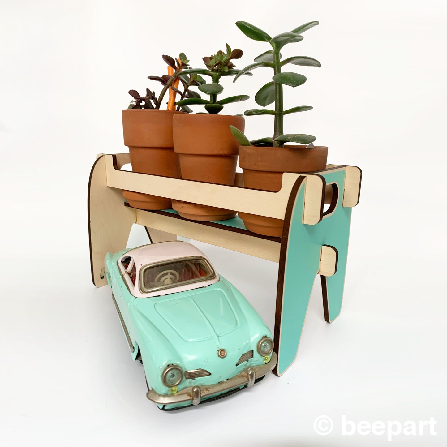 BEVERLY Wood Plant Caddy | Wooden Plant Stand for Succulents, Cactus & Herbs