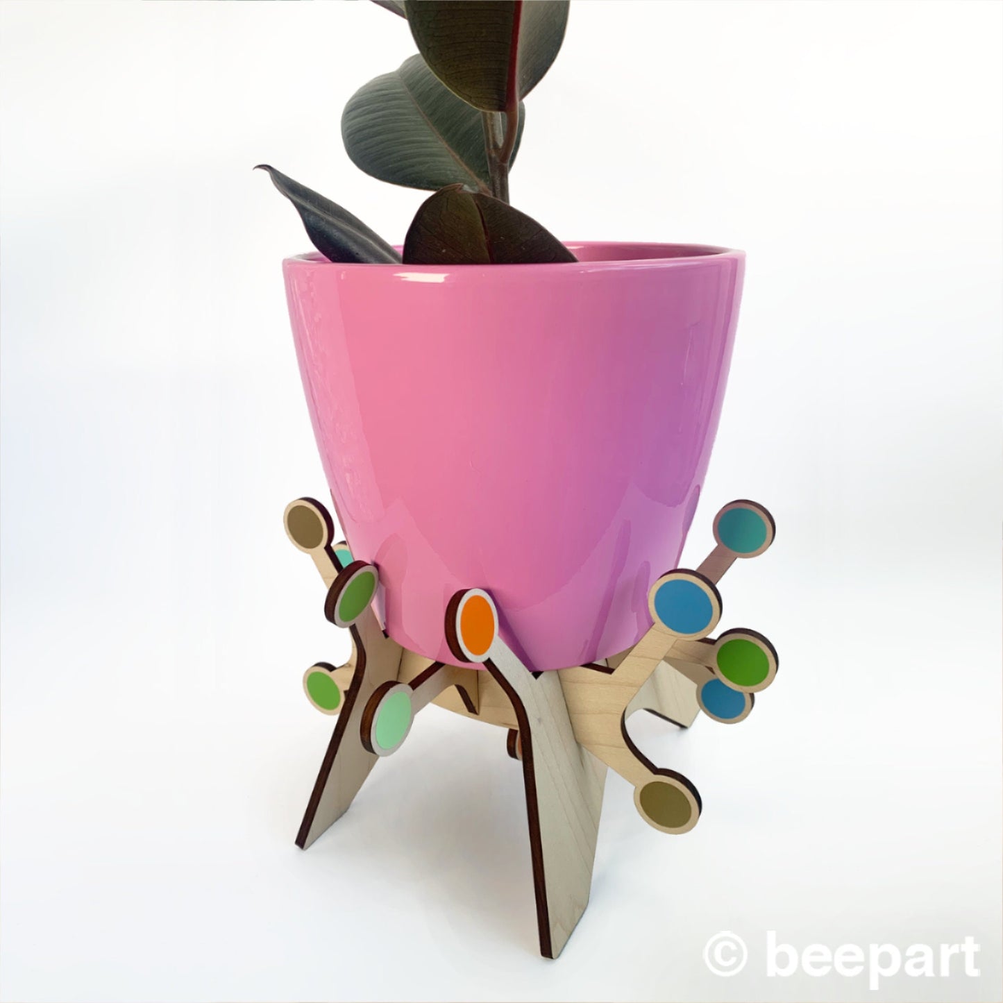 KOSMOS starburst plant stand, house plant holder, for 5" pot, atomic starburst, mid century modern, indoor plant stand, plant riser, retro