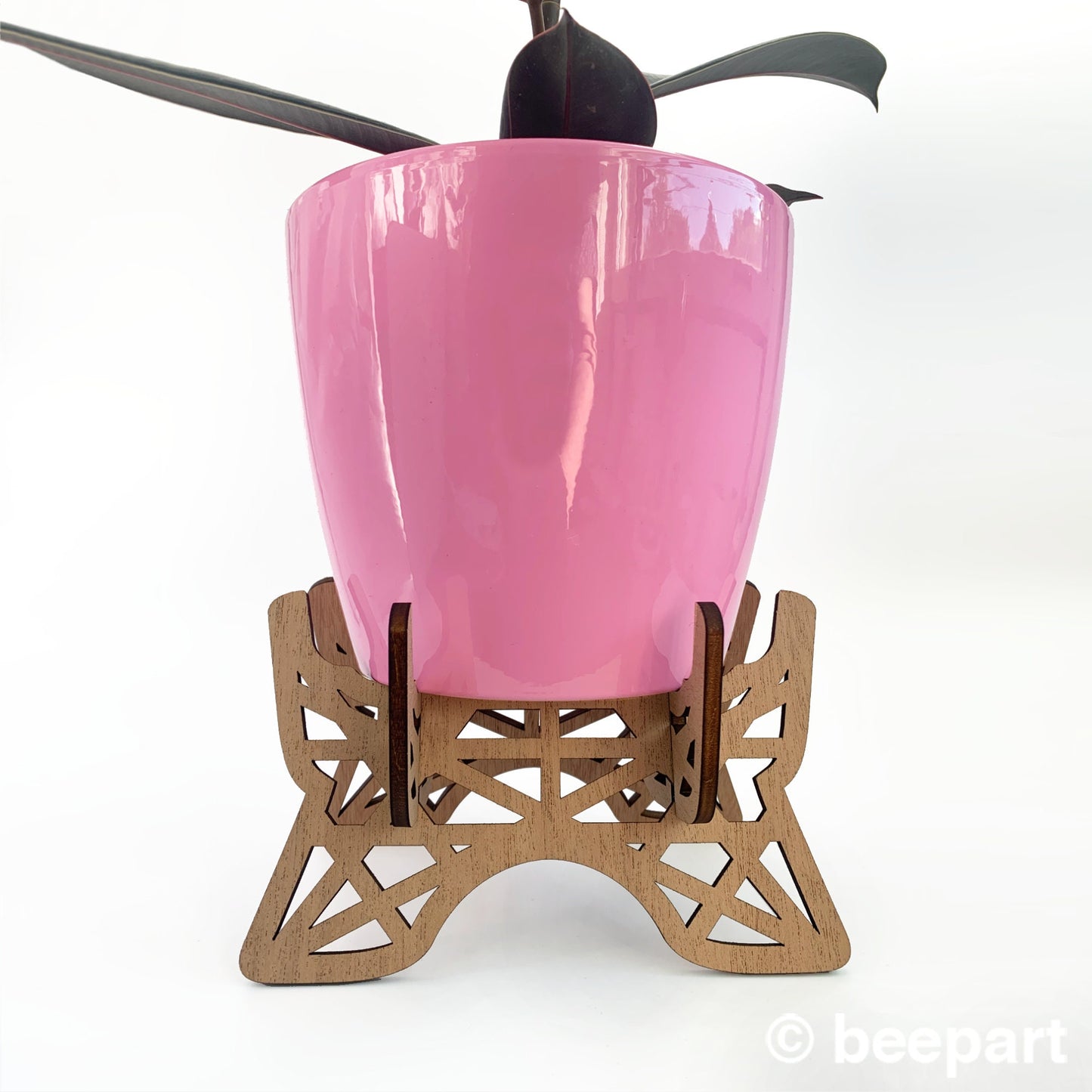 Eiffel Wood Plant Stand – Ornate Indoor Plant Holder for 5–6" Pots