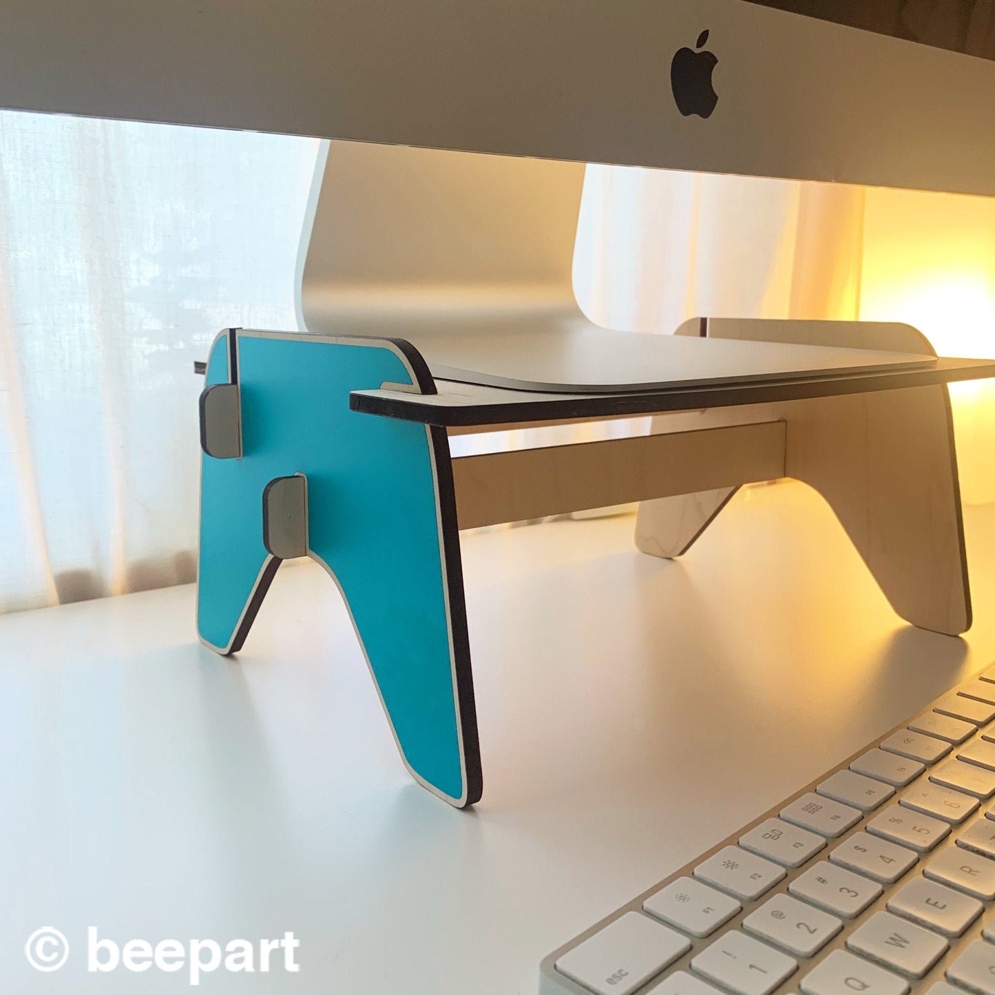 MINTO Wood Monitor Stand | Ergonomic Desk Riser – Custom Colour