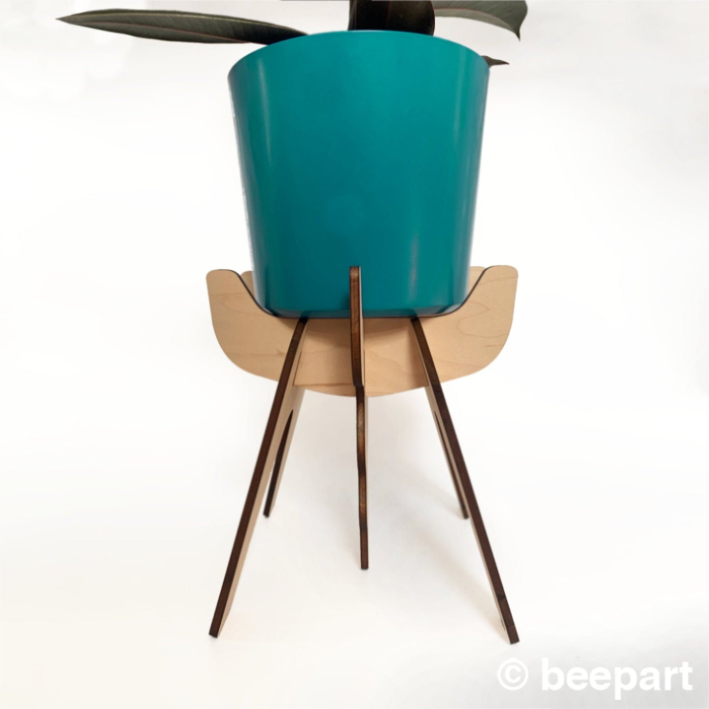 FUNKL Wooden Plant Stand – Sculptural Maple Plant Holder