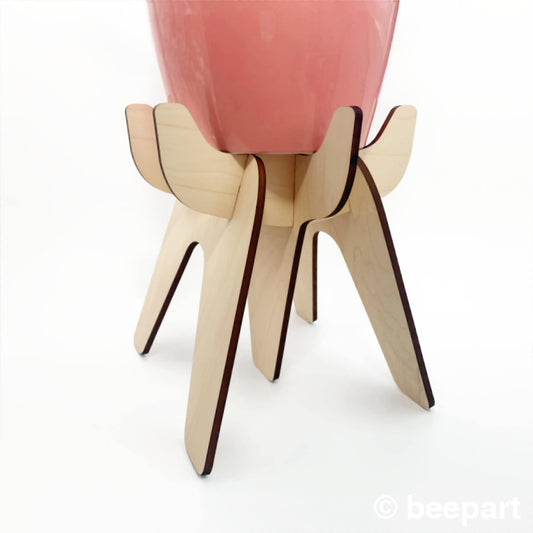 WIM Wooden Plant Stand – Scandinavian-Inspired Indoor Plant Pedestal
