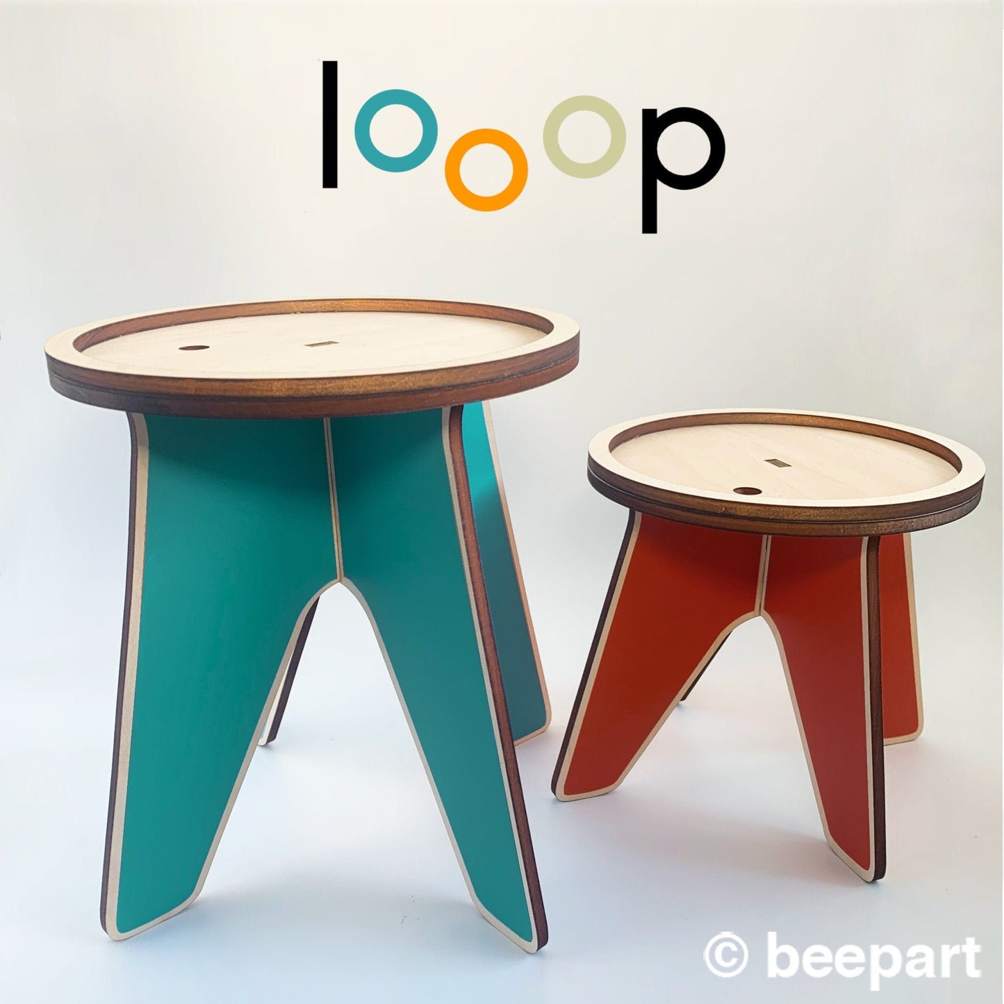 LOOOP Wood Plant Stand | Custom Colour Indoor Plant Holder – 4 Sizes
