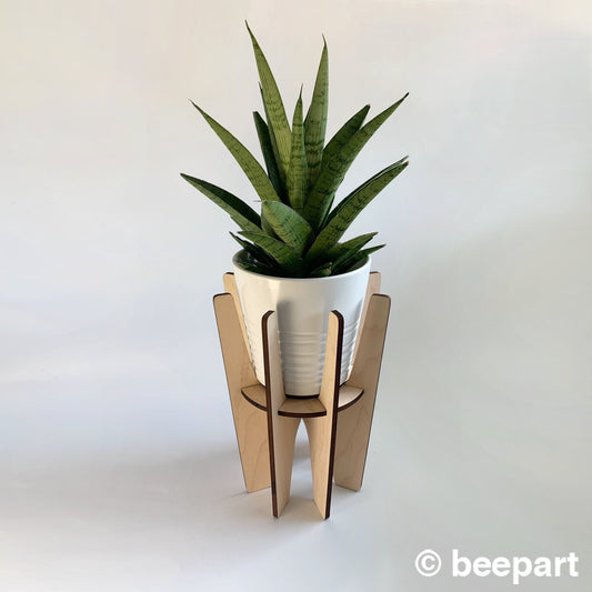 MONTCLAIR Mid-Century Modern Plant Stand – Indoor Wood Plant Pedestal