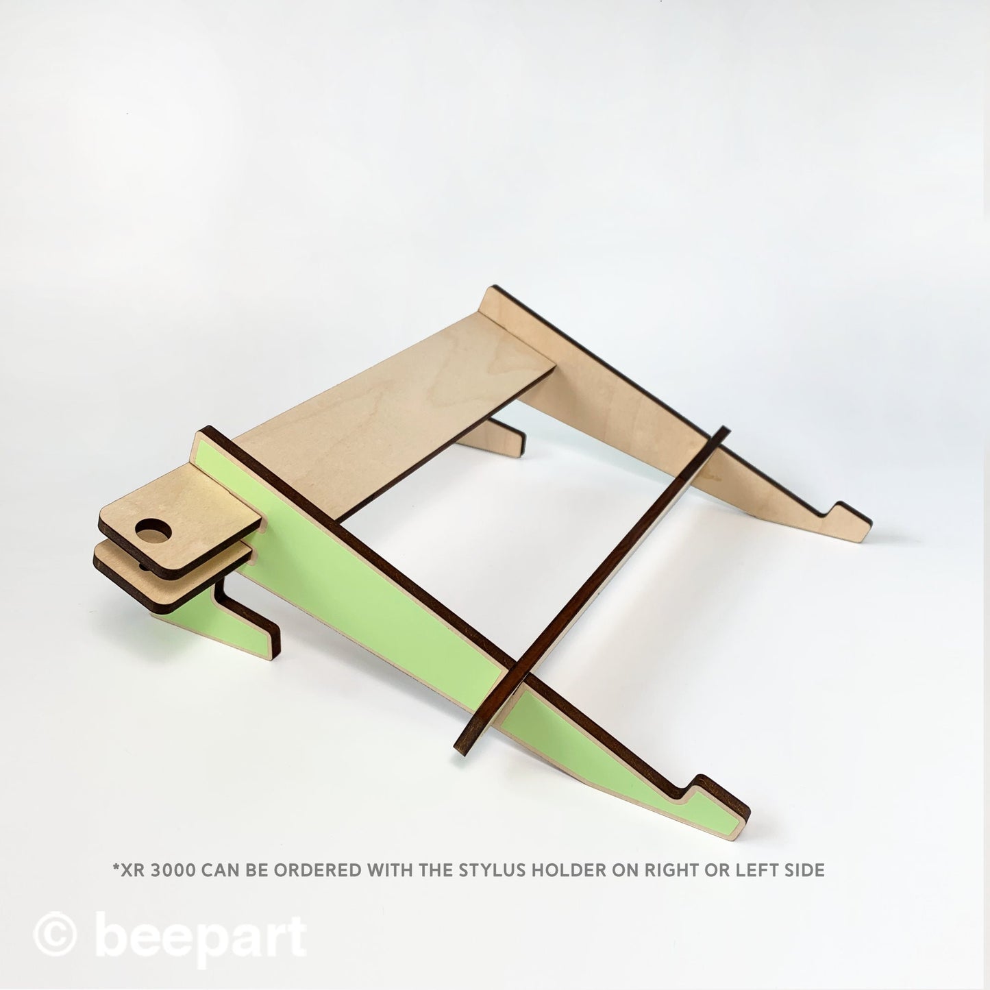 XR 3000 iPad stand, wood tablet stand, dual function tablet stand, wooden iPad holder, stylus holder, Apple pencil holder