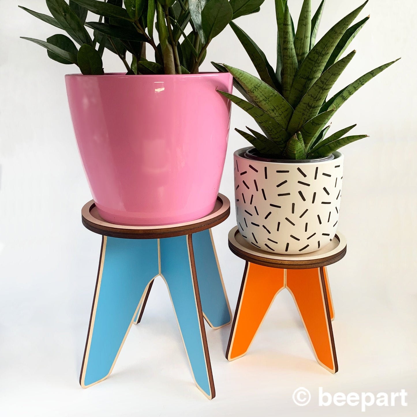 LOOOP Wood Plant Stand | Custom Colour Indoor Plant Holder – 4 Sizes