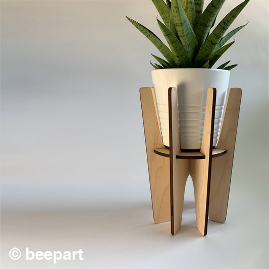MONTCLAIR Wood Plant Stand | Mid-Century Modern Indoor Plant Pedestal