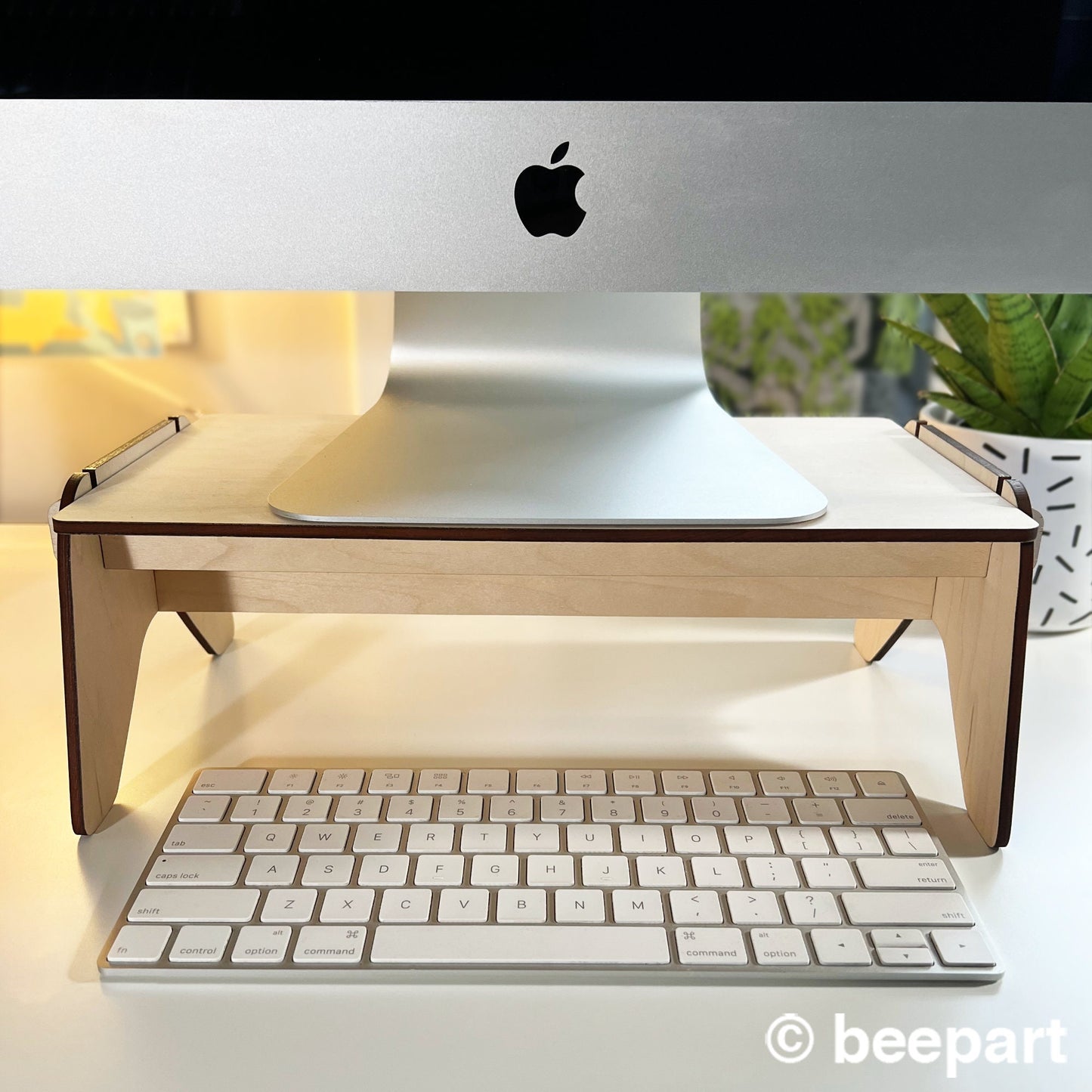 MAINFRAME Wood Monitor Stand | Ergonomic Desk Riser – 2 Sizes & 24 Colours