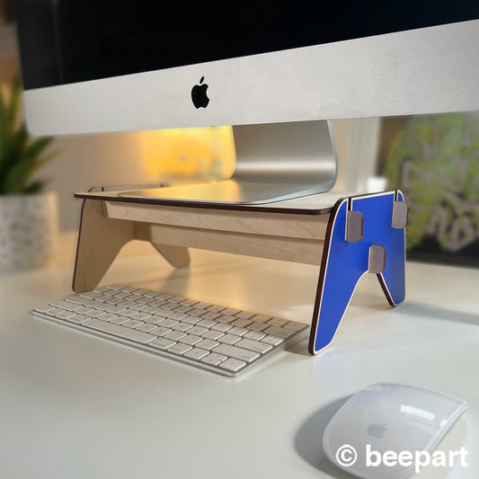 MAINFRAME Wood Monitor Stand | Ergonomic Desk Riser – 2 Sizes & 24 Colours