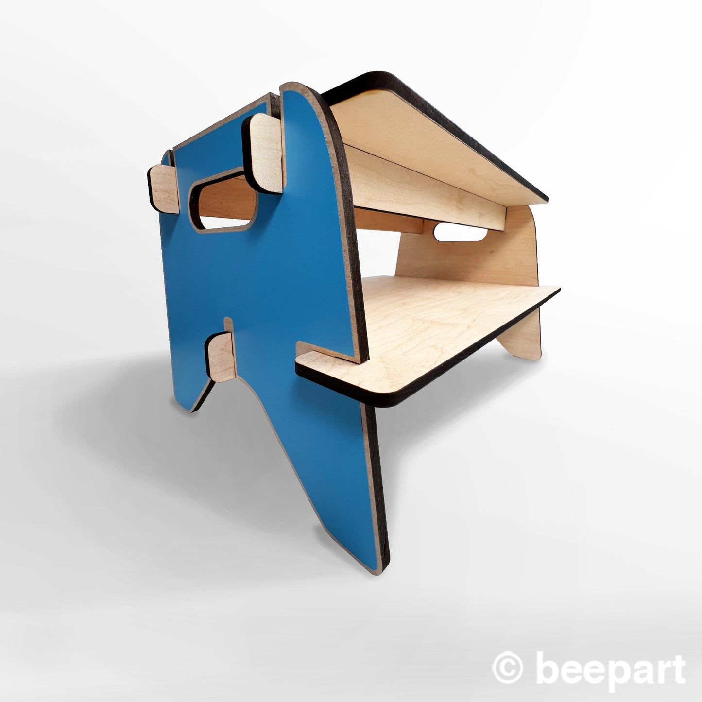 FUTURO Wood Monitor Stand with Shelf | Ergonomic Desk Riser – Custom Colour