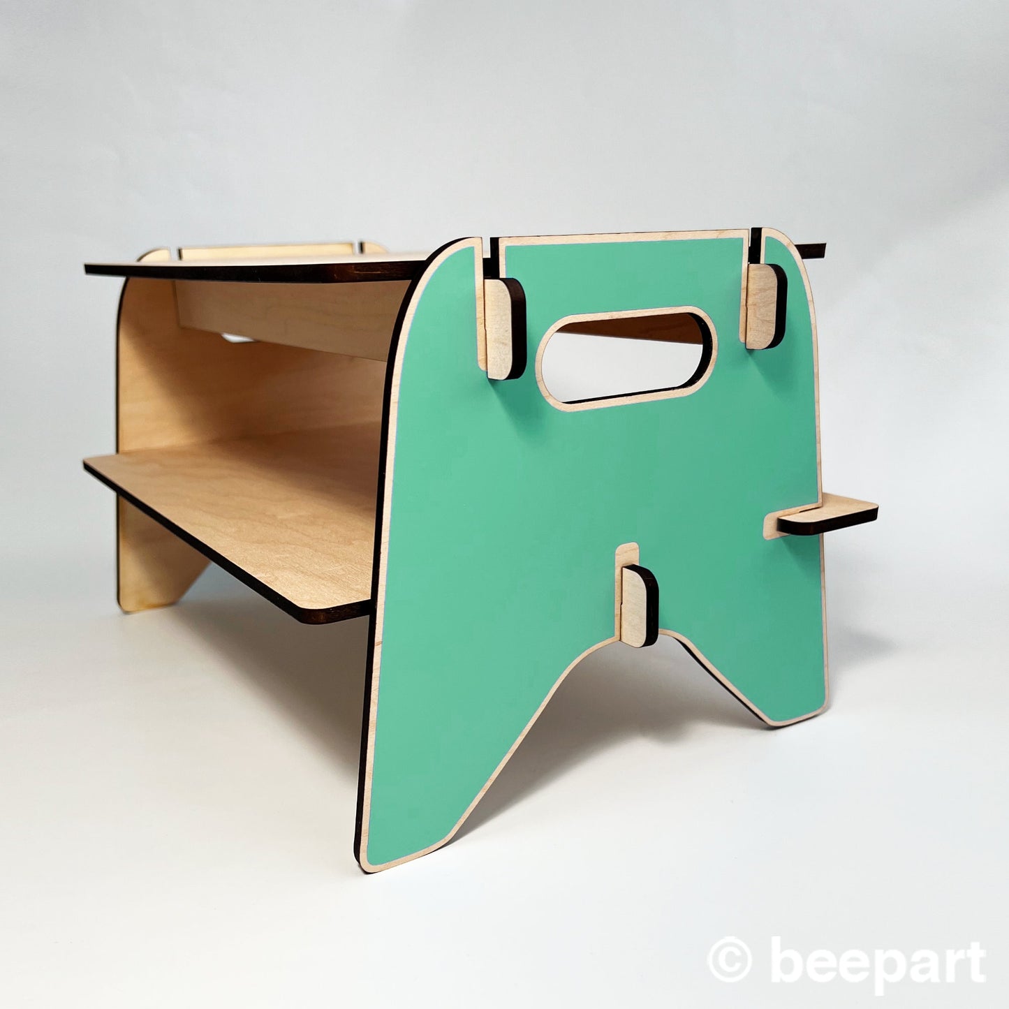 FUTURO Wood Monitor Stand with Shelf | Ergonomic Desk Riser – Custom Colour