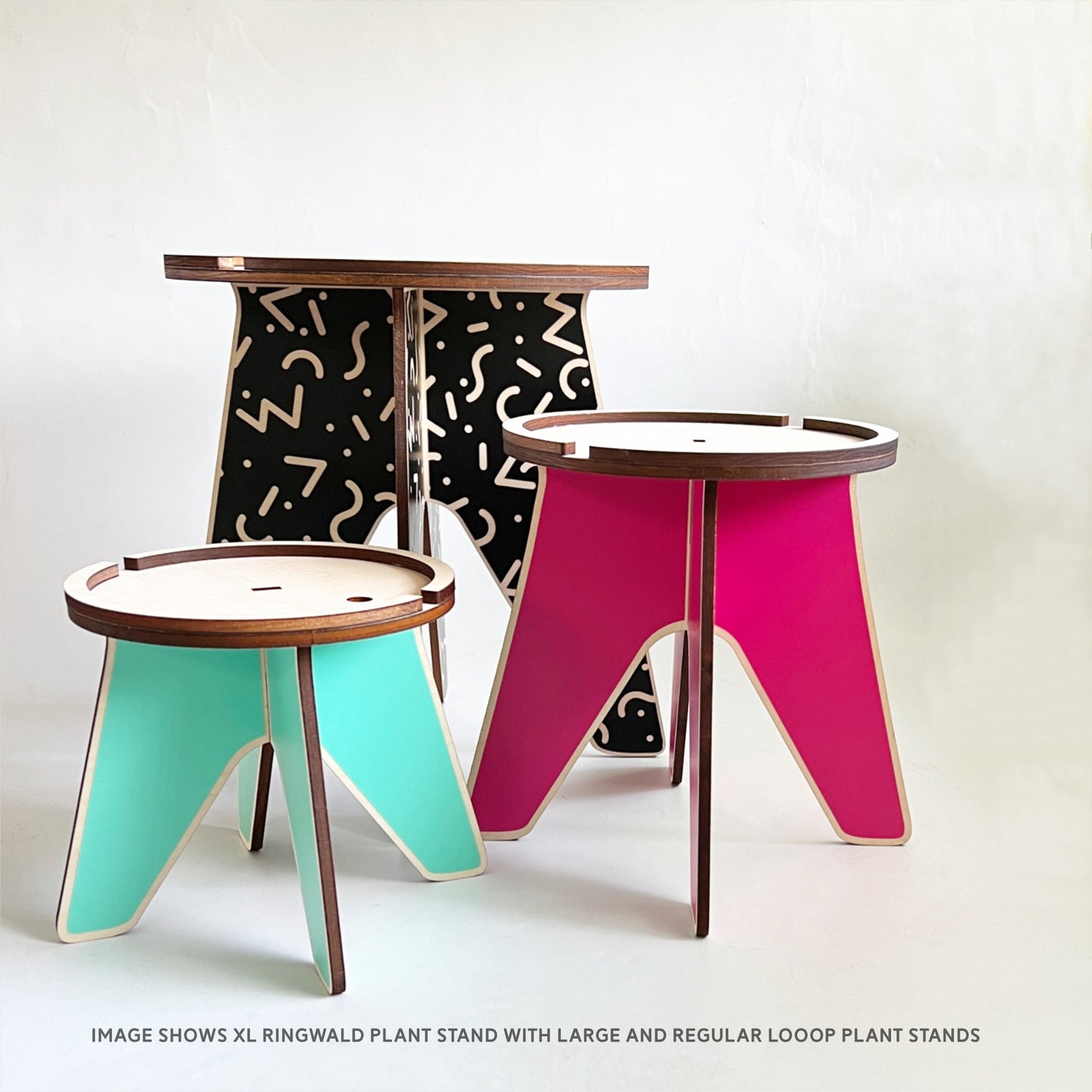 LOOOP Wood Plant Stand | Custom Colour Indoor Plant Holder – 4 Sizes
