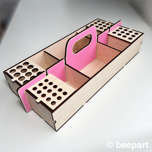 Art supplies organizer wood tool box craft caddy desk organizer art supplies container craft organizer tool kit for craft room supplies