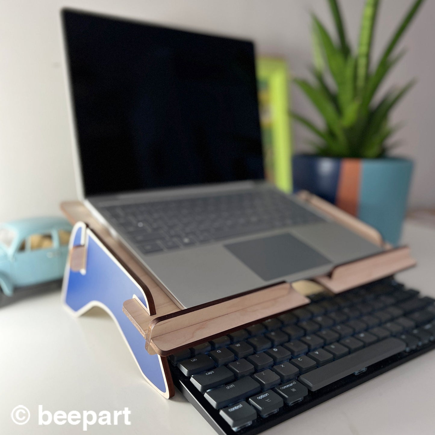 Wood laptop stand Macbook stand custom color laptop holder home office accessory for desk laptop ergonomics for standing desk