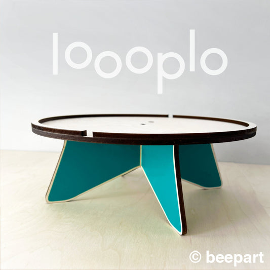 LOOOPLO Wood Plant Stand | Low & Wide Indoor Plant Holder – Scandinavian Design