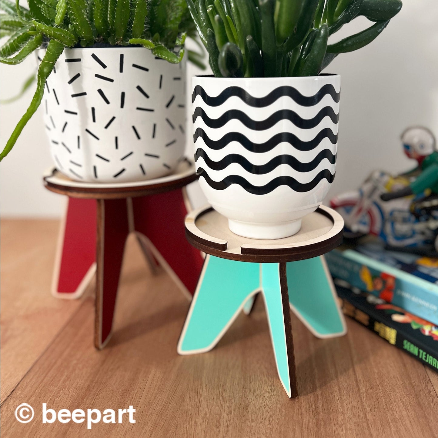 LOOOP Wood Plant Stand | Custom Colour Indoor Plant Holder – 4 Sizes