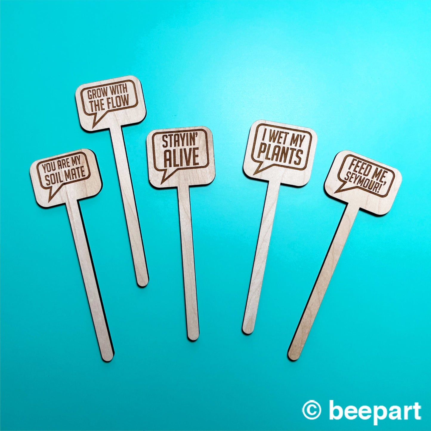Wood plant sticks, funny plant stakes, wooden plant markers, plant quotes, indoor plant stakes