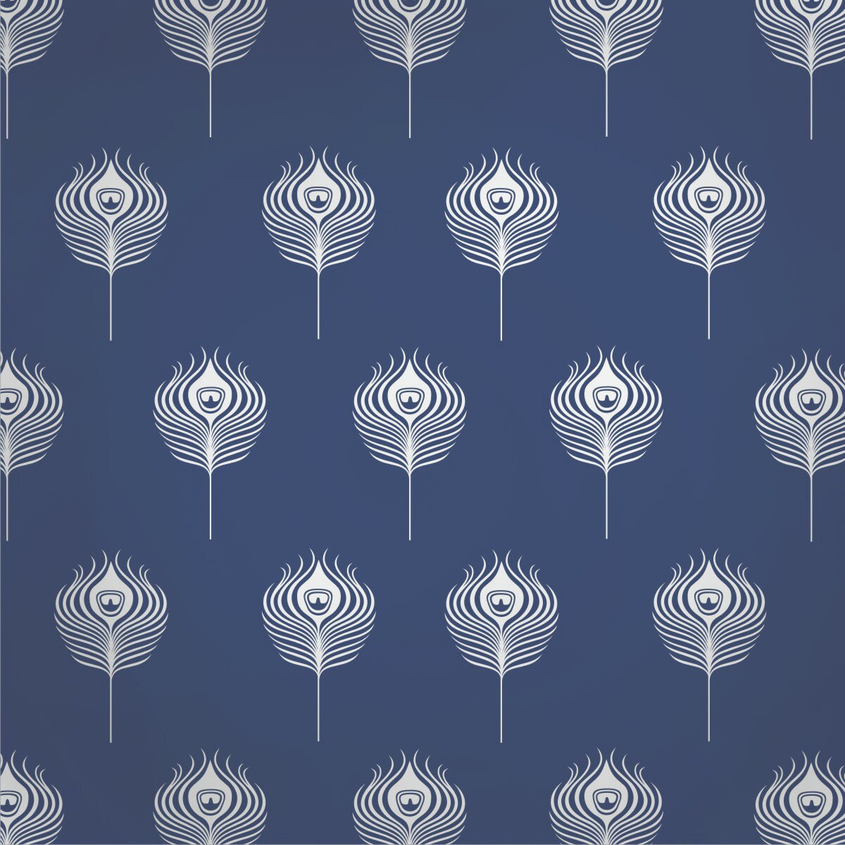 Peacock Feather Wall Decal Set | Art Nouveau Vinyl Wall Art