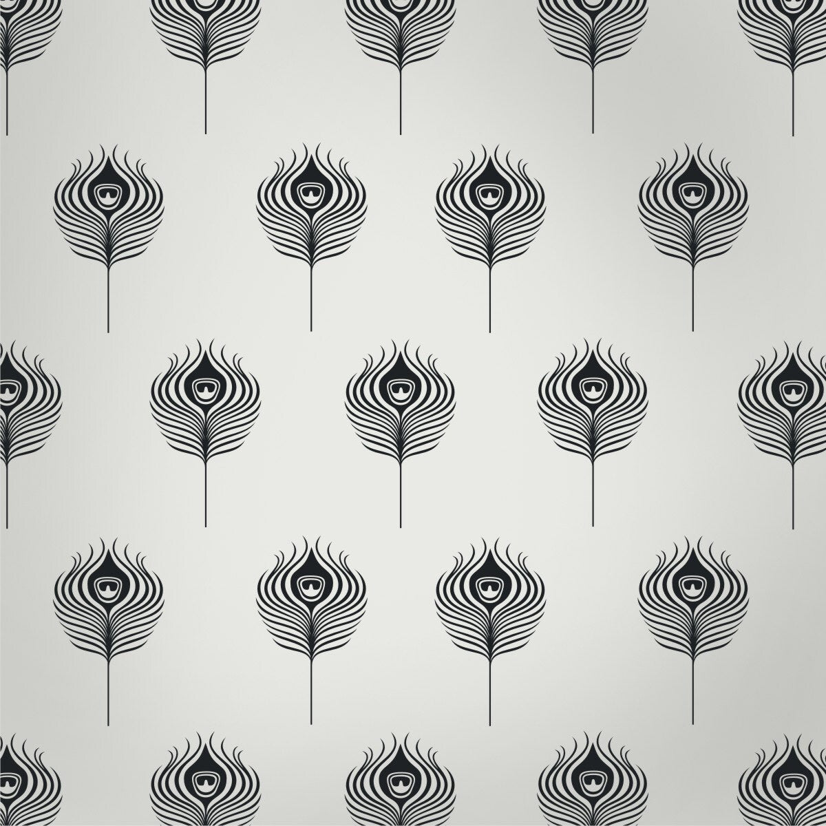 Peacock Feather Wall Decal Set | Art Nouveau Vinyl Wall Art