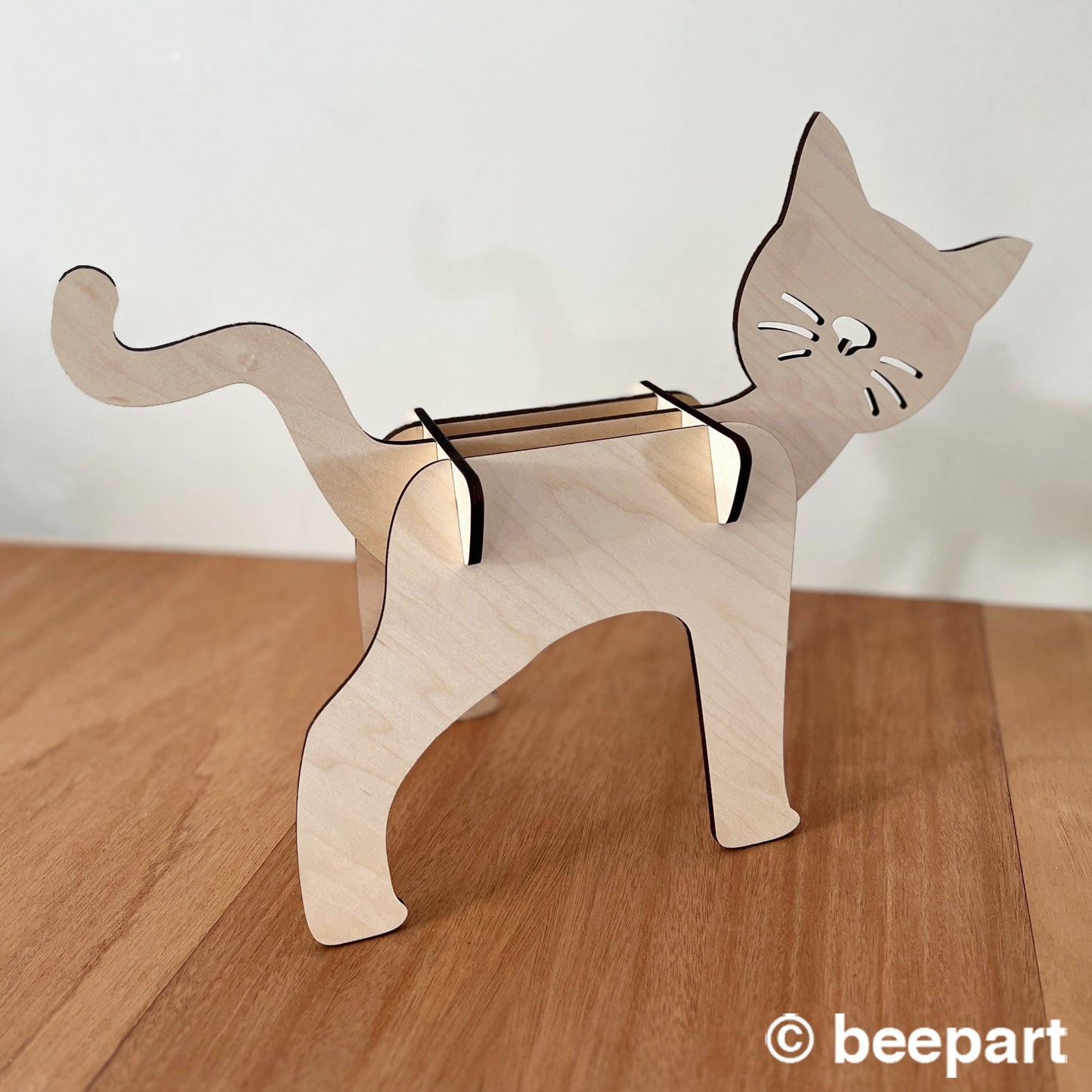 FELIX Cat Shaped Plant Stand | Wood Indoor Plant Holder – Cat Lover Gift