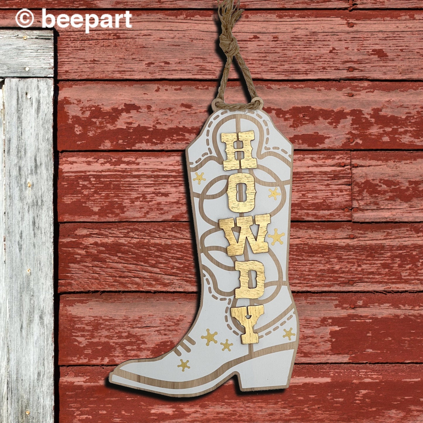 Howdy cowboy boot door hanger, pink cowboy boot wall hanging, country door sign, country music decor, teen bedroom, cowboy chic, cowgirl