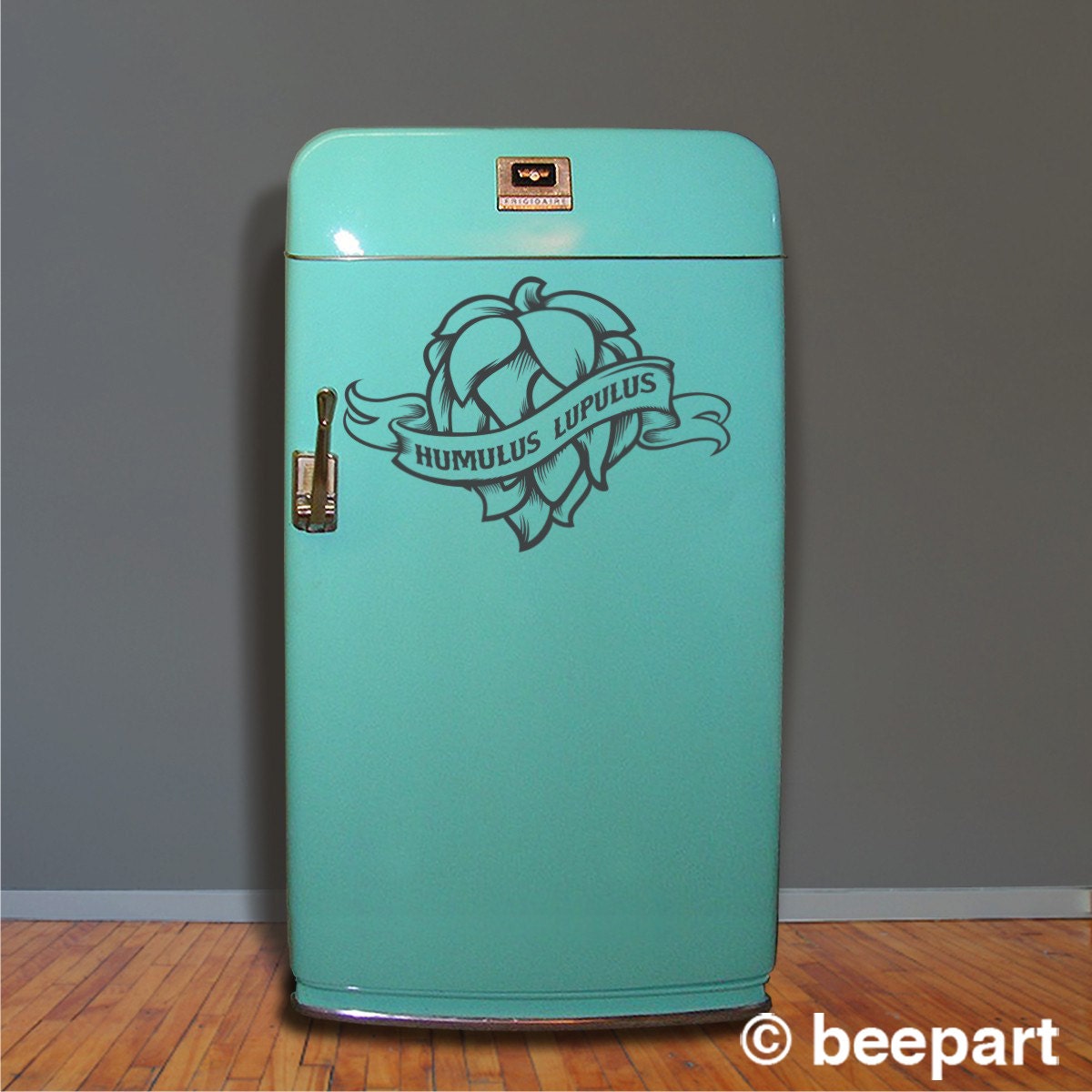 Craft beer fridge decal- hops kegerator sticker, mini fridge decal, beer wall decal, beer sticker, home brewer art, beer fridge decal
