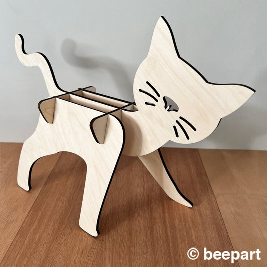 FELIX Cat Shaped Plant Stand | Wood Indoor Plant Holder – Cat Lover Gift