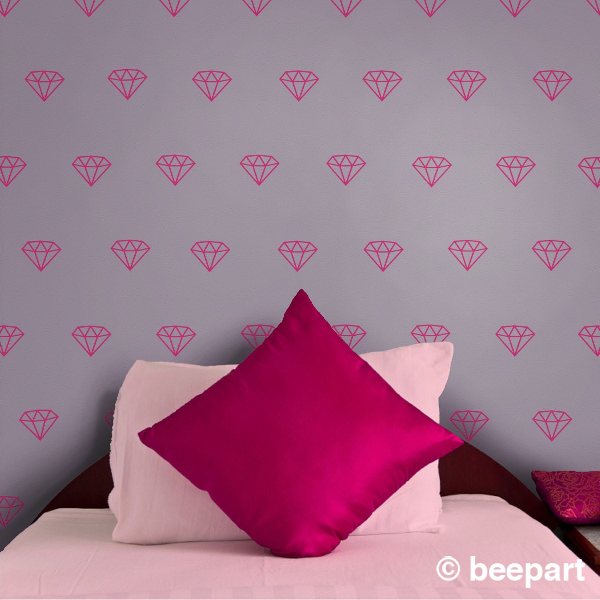 Diamond Pattern Wall Decal Set | Gemstone Vinyl Stickers – Set of 56 or 112