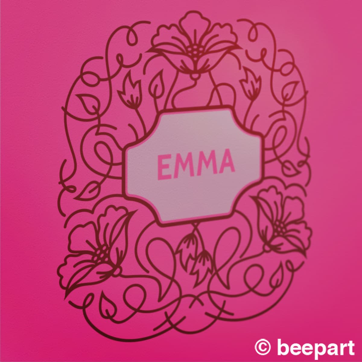 Custom Name Floral Wall Decal | Personalized Nursery & Girls Room Decor
