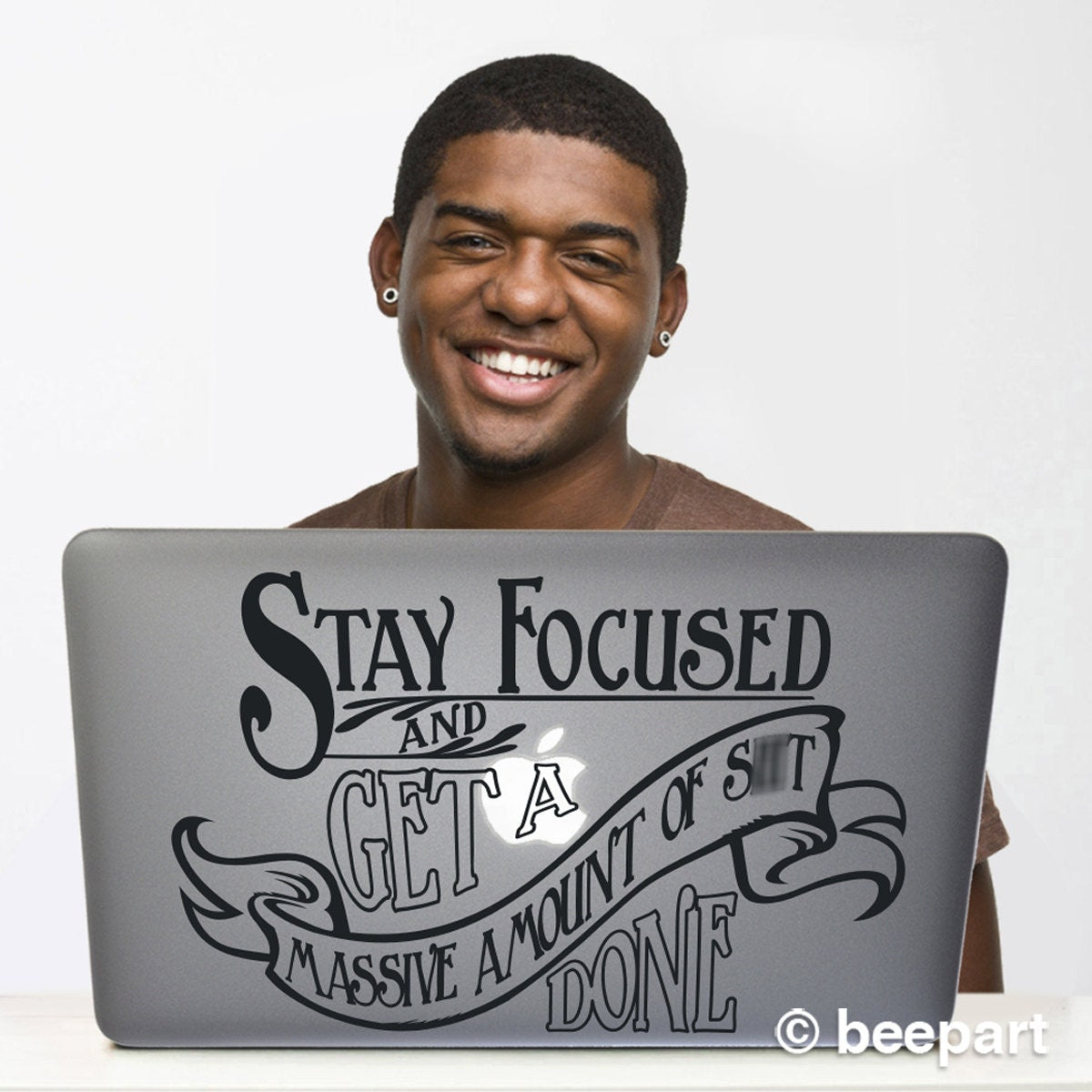 Get Sh*t Done Motivational Quote Laptop Decal | Funny Office Vinyl Sticker