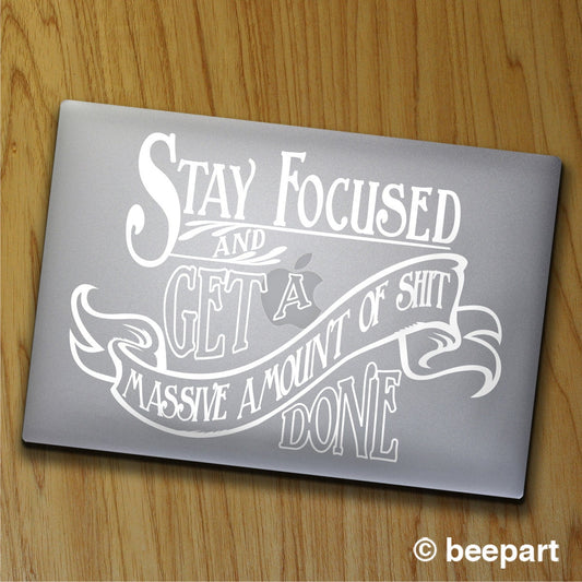 Get Sh*t Done Motivational Quote Laptop Decal | Funny Office Vinyl Sticker