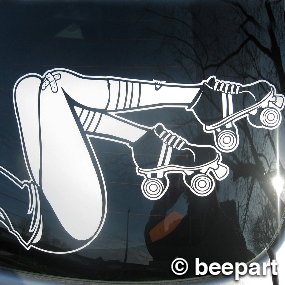 Roller Derby Legs Vinyl Decal | Car, Laptop & Window Sticker for Women
